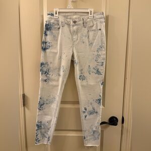 Old Navy Blue and White Tie-Dye Skinny Jeans